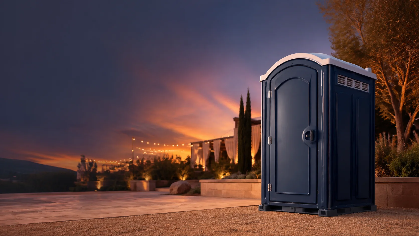Portable restroom shown for rental planning in Pocatello, ID